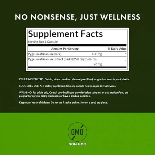 Swanson Pygeum Herbal Supplement 400 mg 360 Capsules (120 Count x 3) | Supports Prostate, Urinary Tract & Bladder Health thumbnail 3