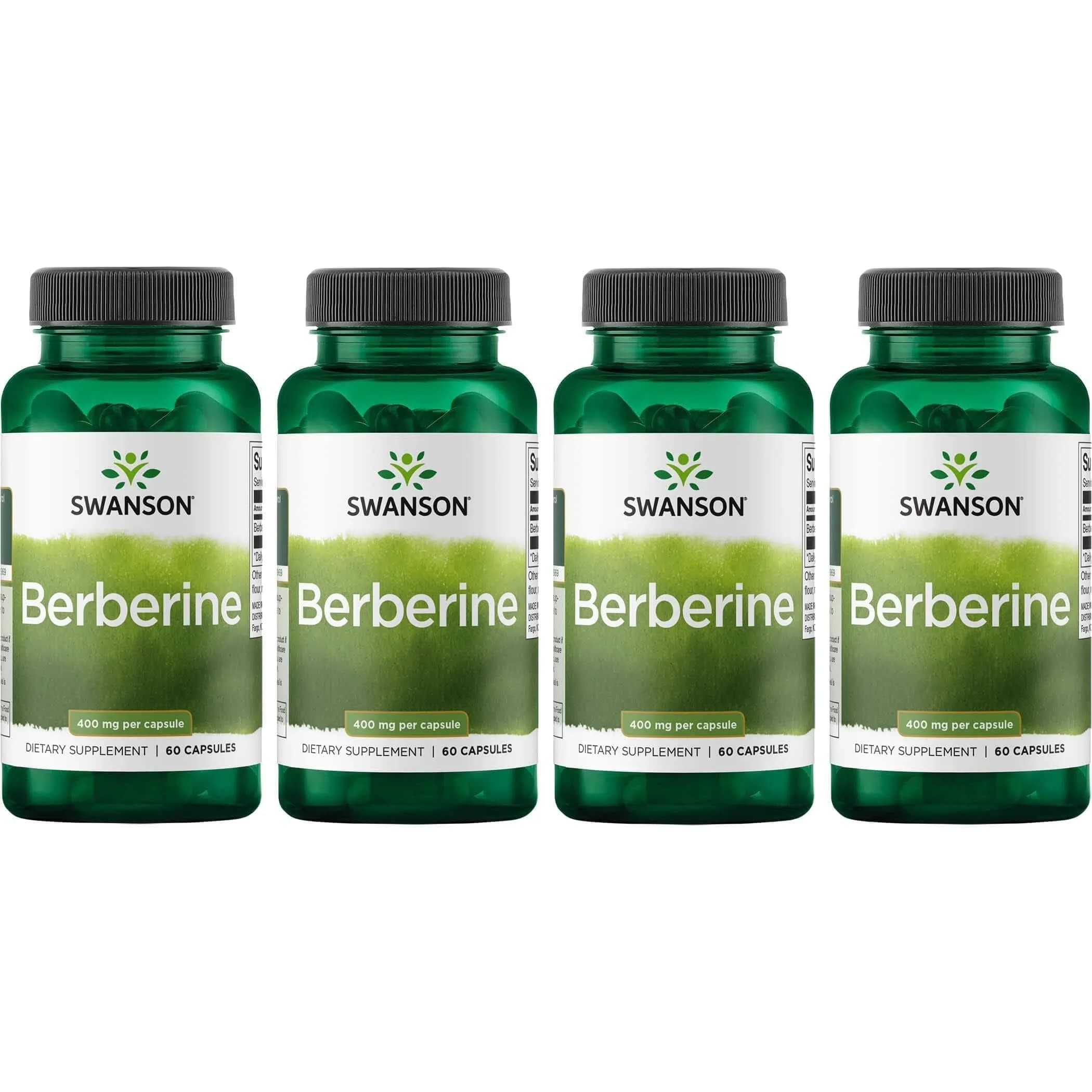 Swanson Berberine HCl Metabolic Health 400 mg Vegan Capsules 240 Count (Pack of 4) | Supports Cardiovascular & Metabolic Health - main product image
