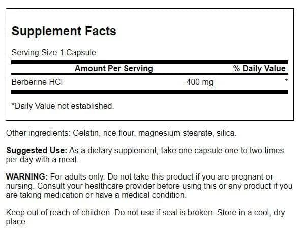 Swanson Berberine HCl Metabolic Health 400 mg Vegan Capsules 240 Count (Pack of 4) | Supports Cardiovascular & Metabolic Health thumbnail 2