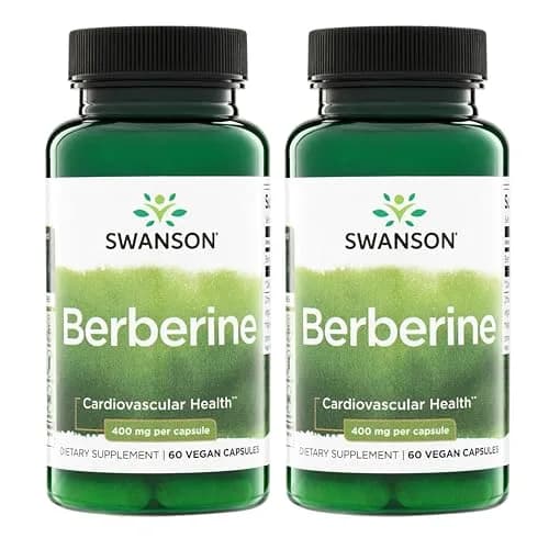 Swanson Berberine HCl Metabolic Health 400 mg 120 Vegan Capsules (60 Count Pack of 2) | Supports Cardiovascular & Metabolic Health thumbnail 1