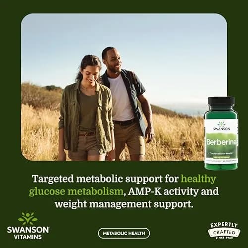 Swanson Berberine HCl Metabolic Health 400 mg 120 Vegan Capsules (60 Count Pack of 2) | Supports Cardiovascular & Metabolic Health thumbnail 2