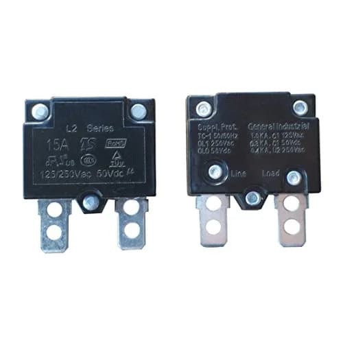 JIARUIXIN Circuit Breaker 2-Pack 15A 125/250Vac 12V Dual Drive | Overload Protection for Kids Ride On Toys thumbnail 2