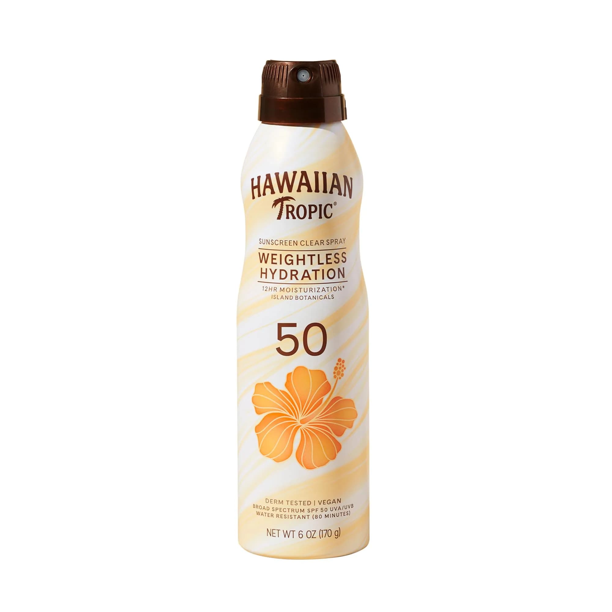 Hawaiian Tropic Weightless Hydration SPF 50 Sunscreen Spray 355ml (12 Fl Oz) | Dermatologist Tested for All Skin Types — 6 Ounce / SPF 50