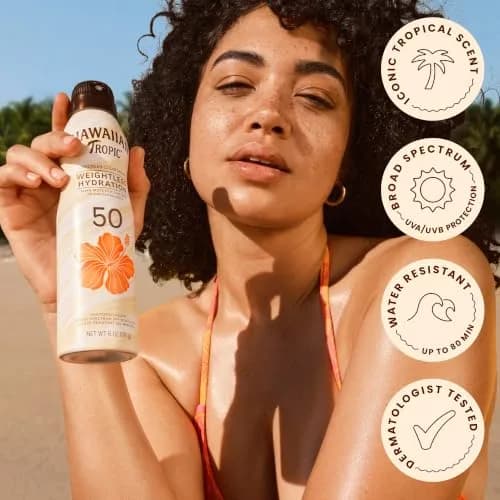 Hawaiian Tropic Weightless Hydration SPF 50 Sunscreen Spray 169ml (6 Oz) | Broad Spectrum UVA/UVB Protection thumbnail 4
