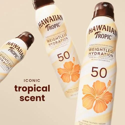 Hawaiian Tropic Weightless Hydration SPF 50 Sunscreen Spray 169ml (6 Oz) | Broad Spectrum UVA/UVB Protection thumbnail 5