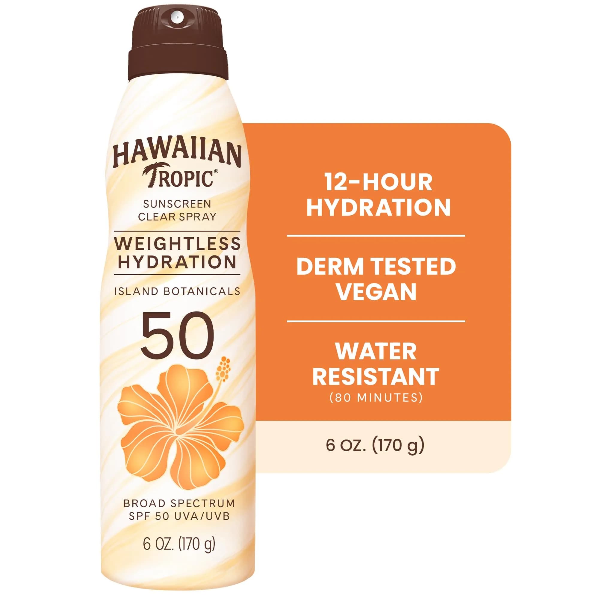 Hawaiian Tropic Weightless Hydration SPF 50 Sunscreen Spray 169ml (6 Oz) | Broad Spectrum UVA/UVB Protection - view 2