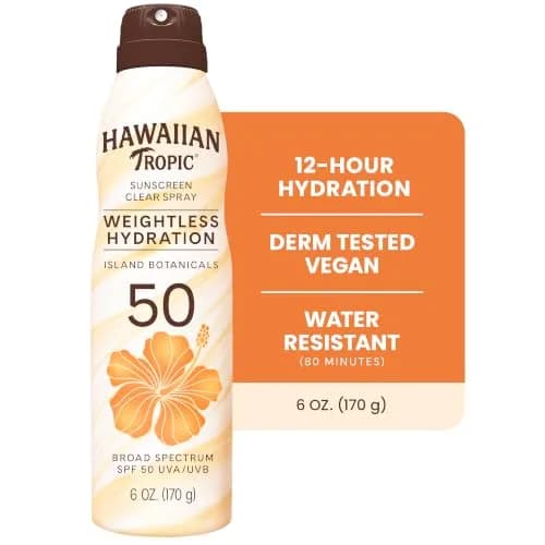 Hawaiian Tropic Weightless Hydration SPF 50 Sunscreen Spray 169ml (6 Oz) | Broad Spectrum UVA/UVB Protection thumbnail 2