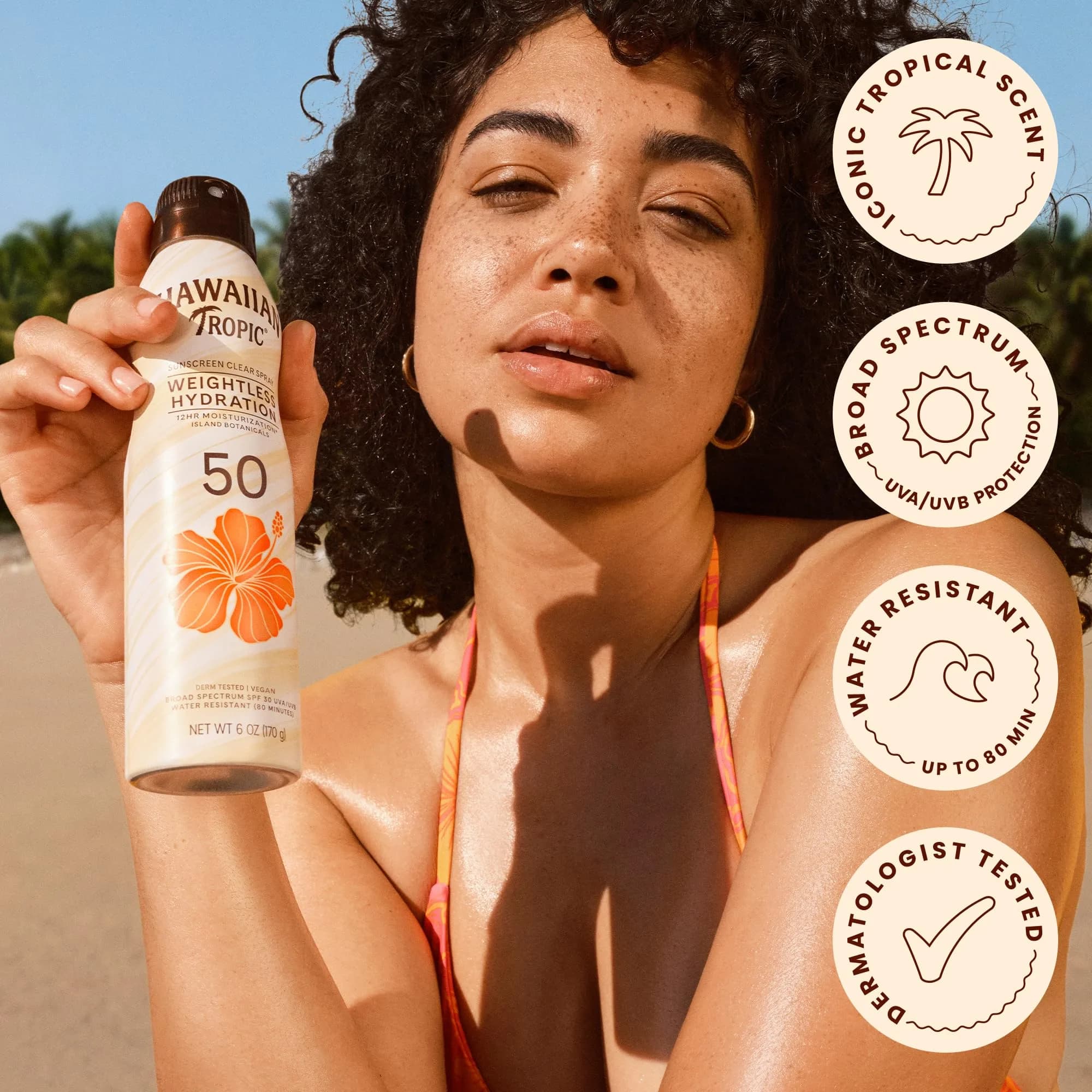 Hawaiian Tropic Weightless Hydration SPF 50 Sunscreen Spray 169ml (6 Oz) | Broad Spectrum UVA/UVB Protection - view 4