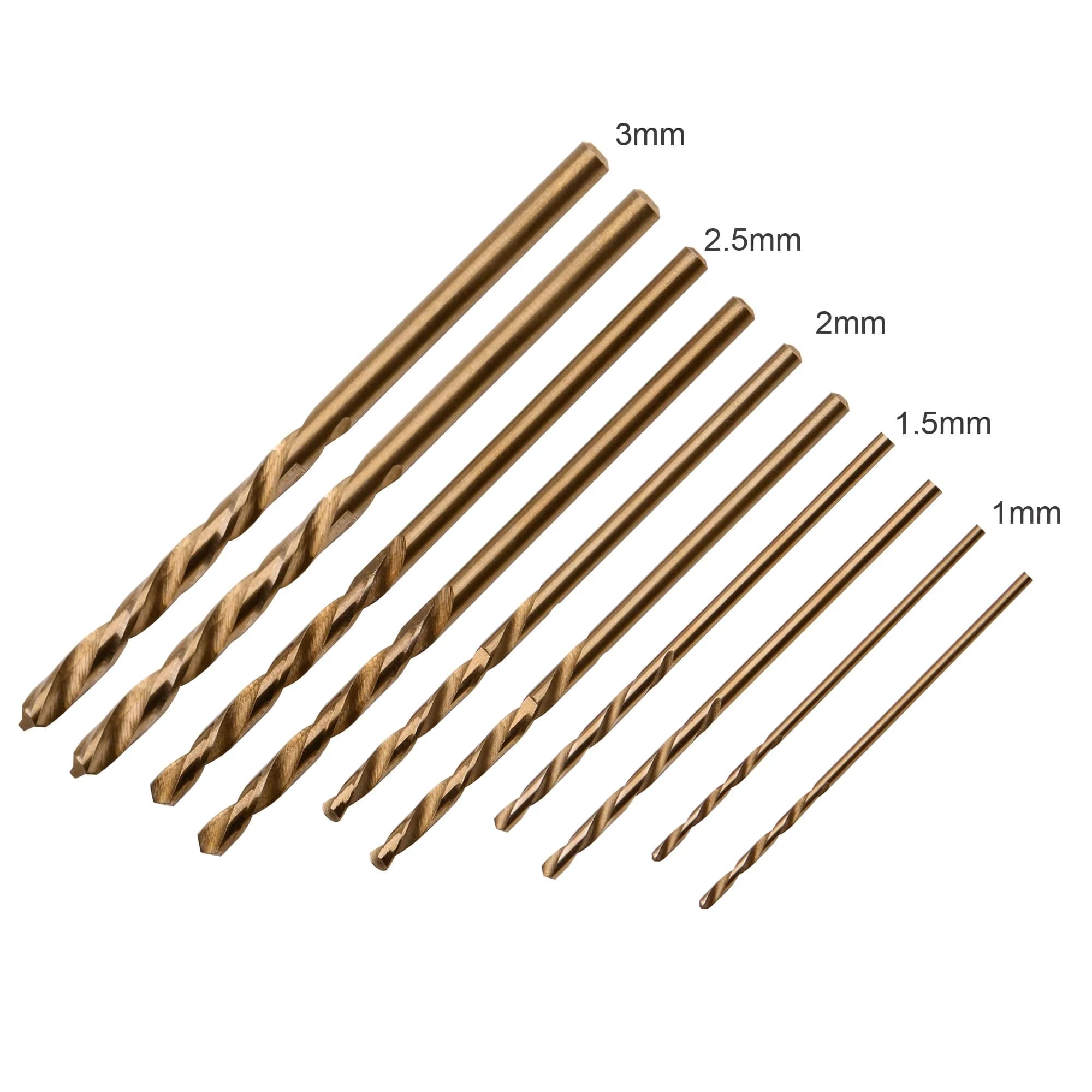 SPKLINE 10 Pcs Cobalt Drill Bit Set 1mm-3mm | 135° Split-Point M35 HSS Metal Drill Bits - view 2