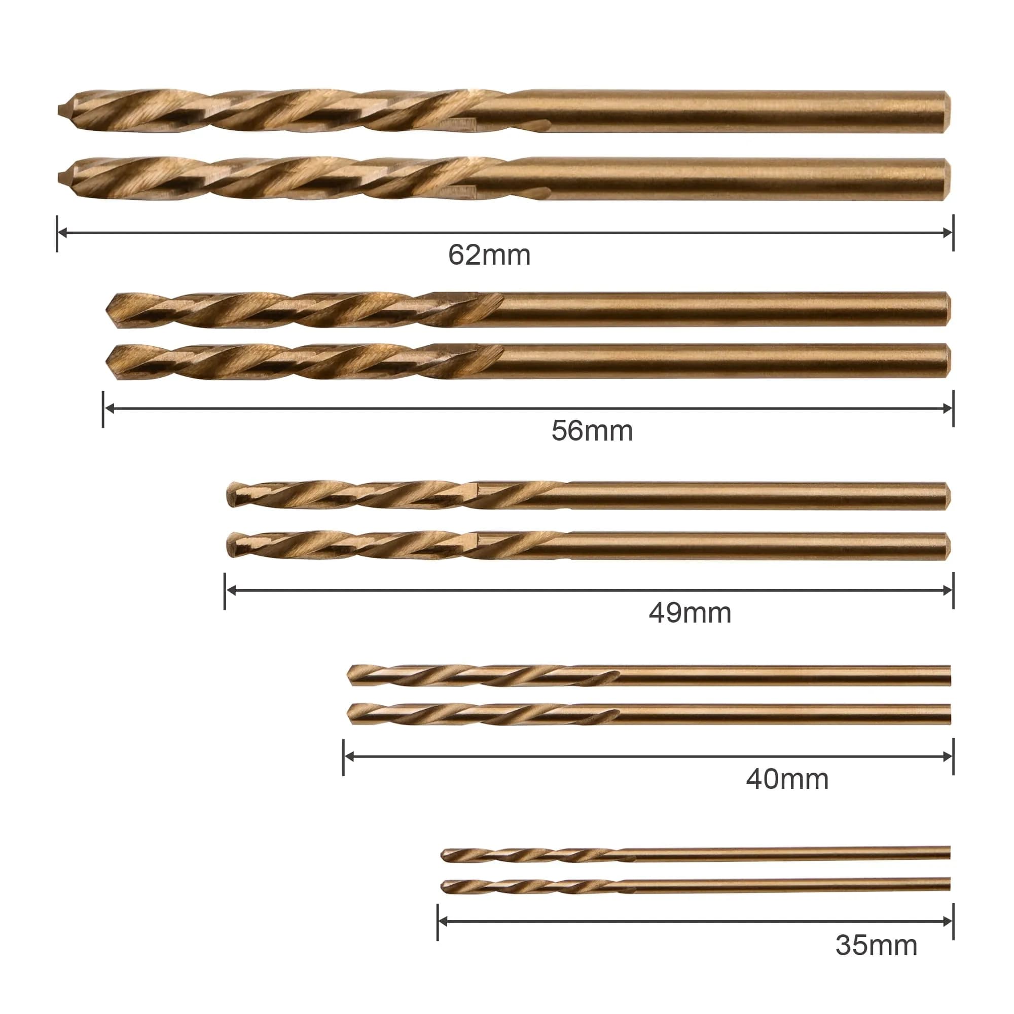 SPKLINE 10 Pcs Cobalt Drill Bit Set 1mm-3mm | 135° Split-Point M35 HSS Metal Drill Bits - view 3
