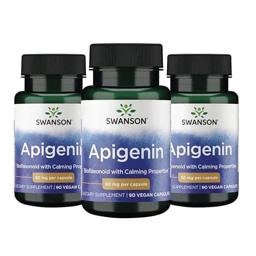 Swanson Apigenin Bioflavonoid 50 mg Vegan Capsules 270 Count (90 Count Pack of 3) | Natural Sleep & Stress Support thumbnail 1