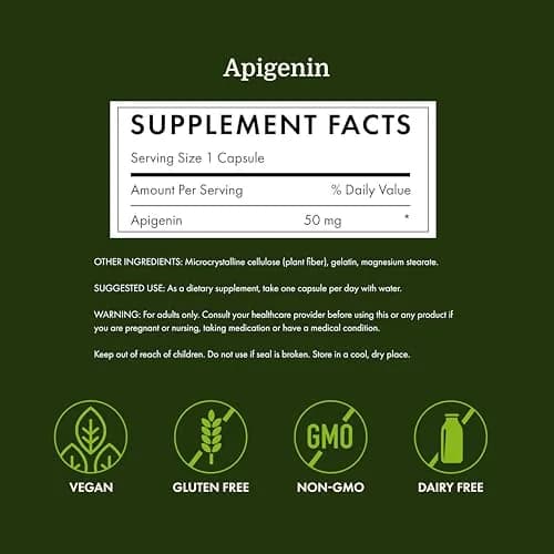 Swanson Apigenin Bioflavonoid 50 mg Vegan Capsules 270 Count (90 Count Pack of 3) | Natural Sleep & Stress Support thumbnail 4