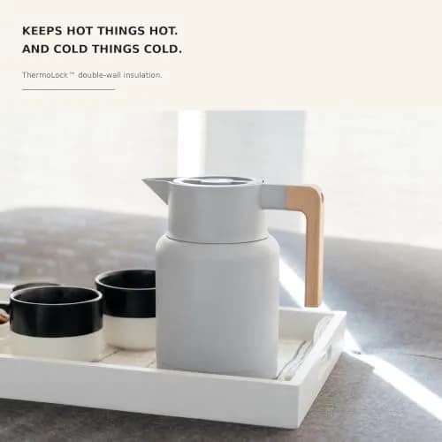 HASTINGS COLLECTIVE Thermal Coffee Carafe 50 Oz | Insulated Stainless Steel, Tea Infuser, Gray thumbnail 6