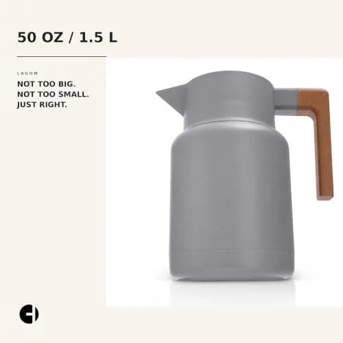 HASTINGS COLLECTIVE Thermal Coffee Carafe 50 Oz | Insulated Stainless Steel, Tea Infuser, Gray thumbnail 7