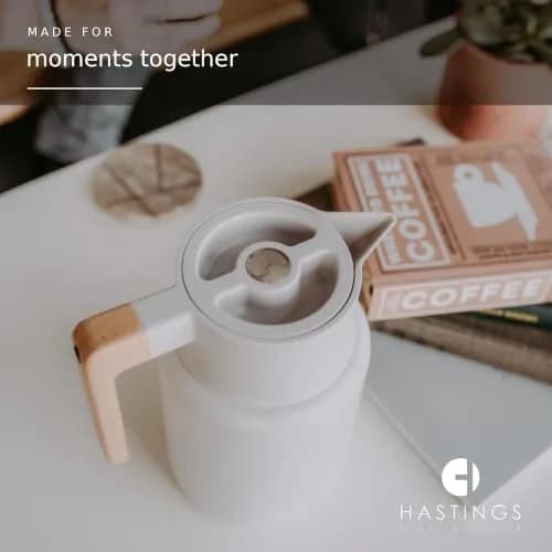 HASTINGS COLLECTIVE Thermal Coffee Carafe 50 Oz | Insulated Stainless Steel, Tea Infuser, Gray thumbnail 2