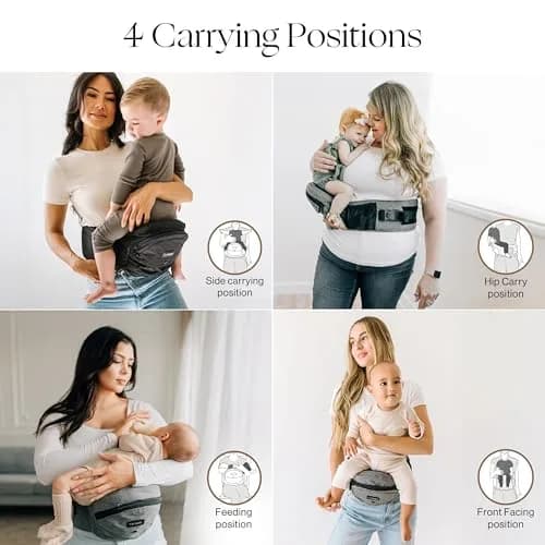 TushBaby Hip Seat Baby Carrier for Babies & Toddlers up to 45 lbs | Supportive, No-Foam, Lightweight with Storage thumbnail 6