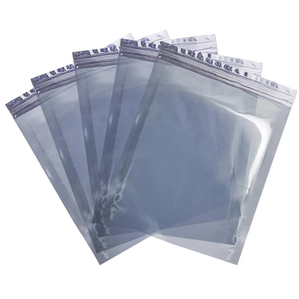 HRX Package 100pcs Ziplock Anti Static Bags 5.9 in x 7.9 in | Static-Sensitive Electronic Storage — silver gray