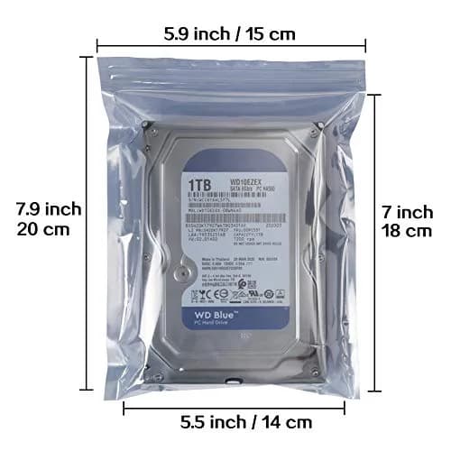 HRX Package 100pcs Ziplock Anti Static Bags 5.9 in x 7.9 in | Static-Sensitive Electronic Storage thumbnail 3