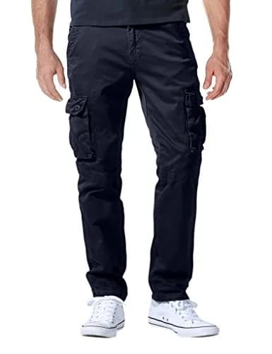 Match Men's Casual Cargo Pants 40 | Regular Fit, 100% Cotton, Dark Gray thumbnail 1
