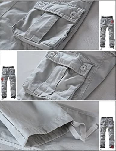 Match Men's Casual Cargo Pants 40 | Regular Fit, 100% Cotton, Dark Gray thumbnail 5