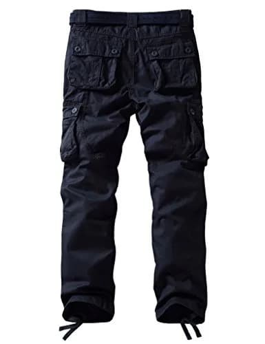Match Men's Casual Cargo Pants 40 | Regular Fit, 100% Cotton, Dark Gray thumbnail 3