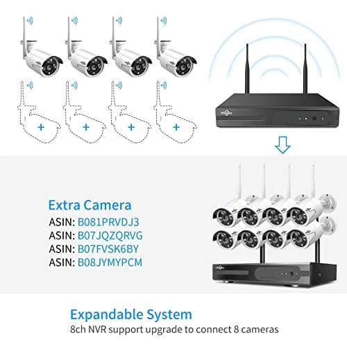 Hiseeu 5MP Wireless Security Camera System with 4 Cameras & 500GB HDD | 24/7 HD Night Vision Weatherproof Surveillance thumbnail 7