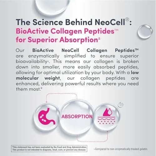 NeoCell Super Collagen Peptides Powder Berry Lemon Flavor 189g (6.7 oz) | Grass Fed Bovine Types 1 & 3 for Hair, Skin & Nails thumbnail 6