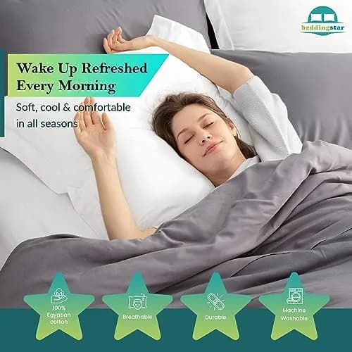 beddingstar Euro Sham Covers 28x28 | 600 TC 100% Egyptian Cotton, White, Set of 2 thumbnail 4