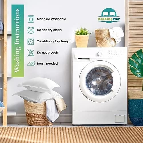 beddingstar Euro Sham Covers 28x28 | 600 TC 100% Egyptian Cotton, White, Set of 2 thumbnail 5