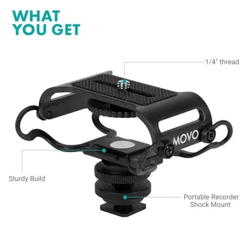 Movo SMM5-B Universal Microphone Shock Mount 55g | Reduces Handling Noise for Content Creators thumbnail 6