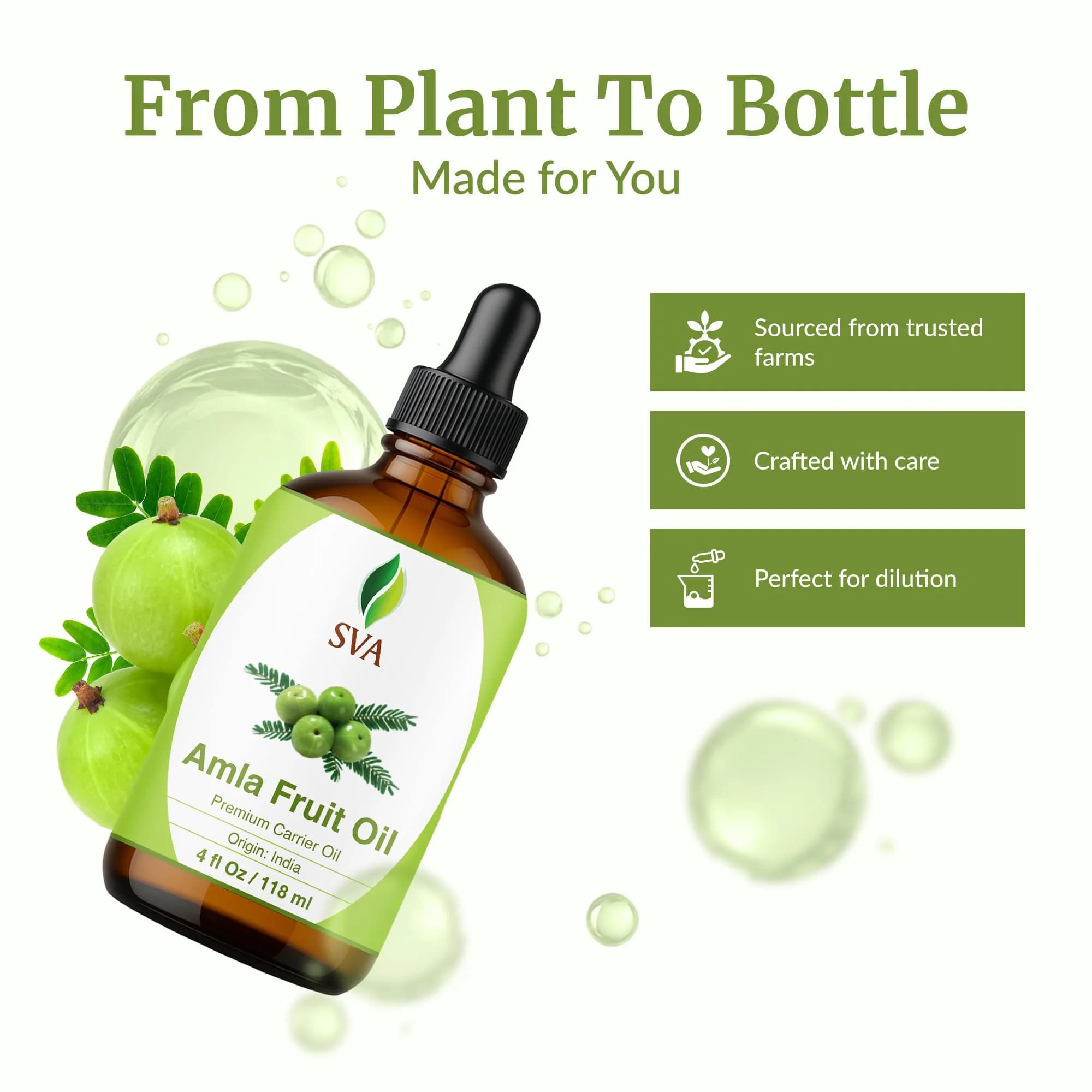 SVA Organics Amla Carrier Oil 4 Fl Oz (118 ml) - Pure & Natural - view 4