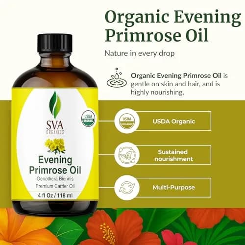 SVA ORGANICS Evening Primrose Carrier Oil, 4 Fl Oz (118 ml) - Single Bottle thumbnail 2