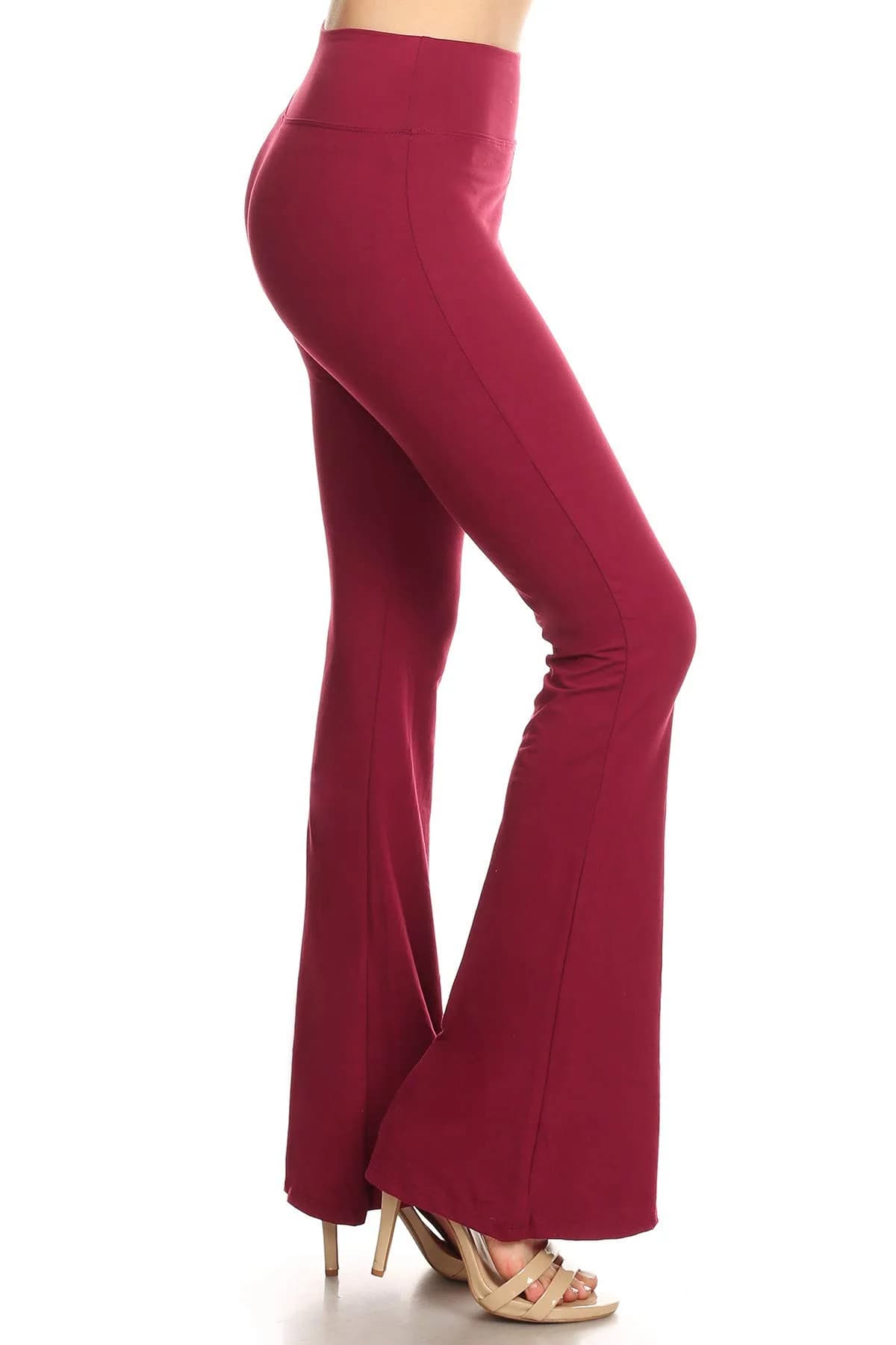 Leggings Depot Women's Wide Leg Palazzo Pants in Burgundy | Casual, Work & Lounge Comfort