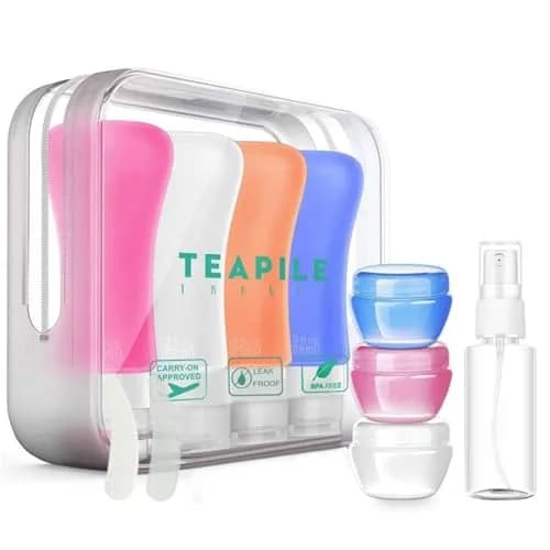 Teapile 4 Pack Travel Bottles 3oz Leak Proof Silicone Toiletry Containers for Travel thumbnail 1
