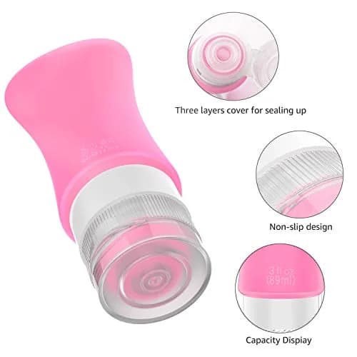 Teapile 4 Pack Travel Bottles 3oz Leak Proof Silicone Toiletry Containers for Travel thumbnail 2
