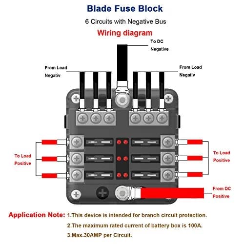 BlueFire 6-Way Blade Fuse Box 32V DC (176g) | LED Indicator for Easy Blown Fuse Identification thumbnail 4