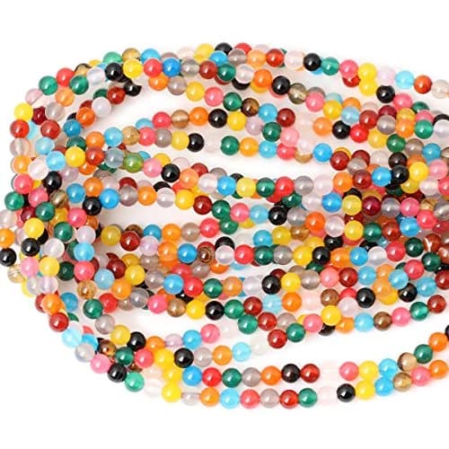 CHEAVIAN 60PCS 6mm Colorful Agate Gemstone Round Loose Beads for Jewelry Making 15" thumbnail 3