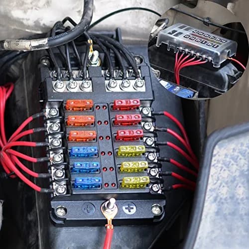 BlueFire 12 Way Blade Fuse Box Holder with LED Indicator 32V DC 100A | Automotive Fuse Block for Cars, Boats, RVs thumbnail 6