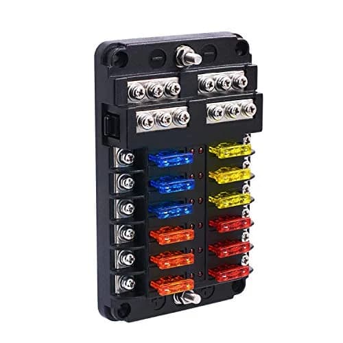 BlueFire 12 Way Blade Fuse Box Holder with LED Indicator 32V DC 100A | Automotive Fuse Block for Cars, Boats, RVs thumbnail 1