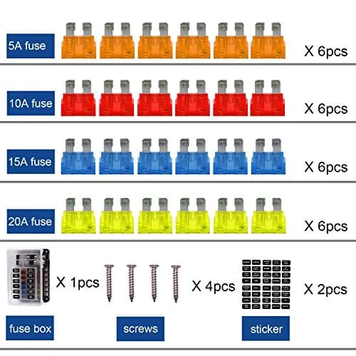 BlueFire 12 Way Blade Fuse Box Holder with LED Indicator 32V DC 100A | Automotive Fuse Block for Cars, Boats, RVs thumbnail 7