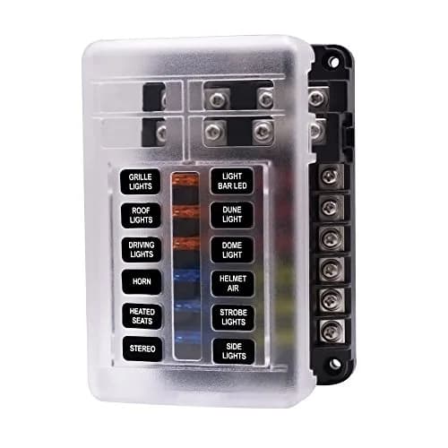 BlueFire 12 Way Blade Fuse Box Holder with LED Indicator 32V DC 100A | Automotive Fuse Block for Cars, Boats, RVs thumbnail 2