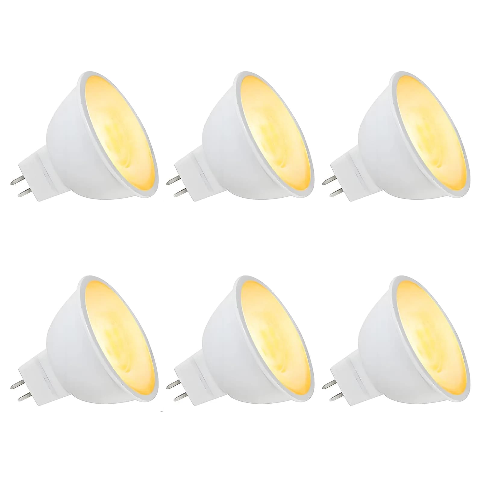 Makergroup MR16 LED Bulb 3W GU5.3 12V Warm White 2700K-3000K 6-Pack | 280 Lumens — Warm White