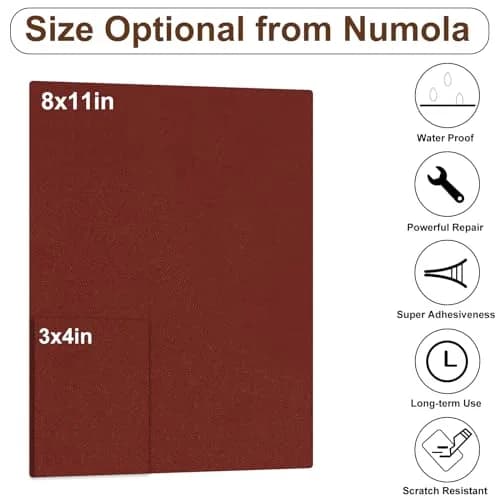 Numola Leather Repair Patch 8×11 Inch Dark Red | Waterproof & Strong Adhesive Tape for Upholstery thumbnail 2