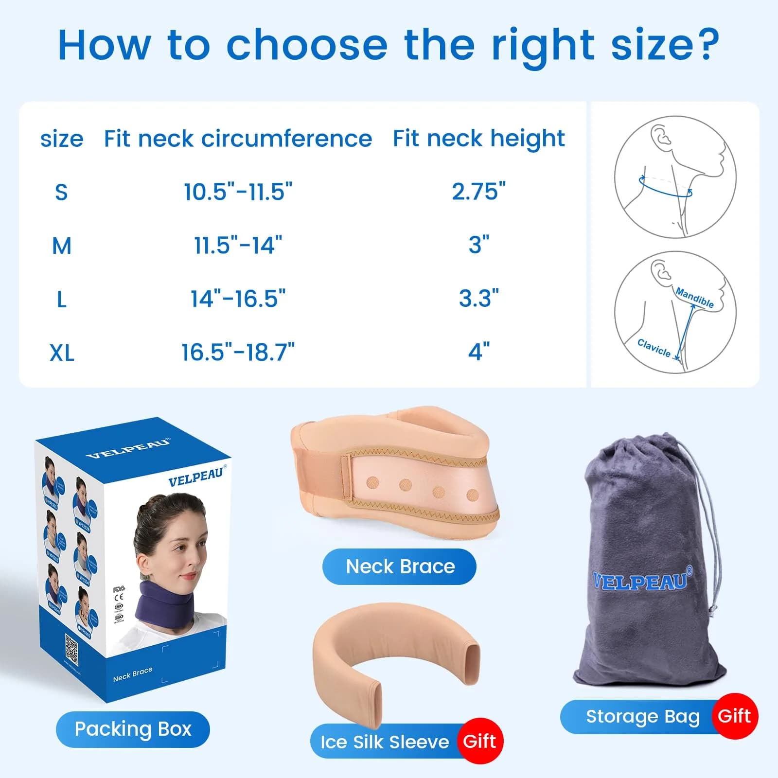 Velpeau Dual-purpose Khaki Cervical Collar Neck Brace - Small (Pack of 1) | Neck Pain Support - view 4