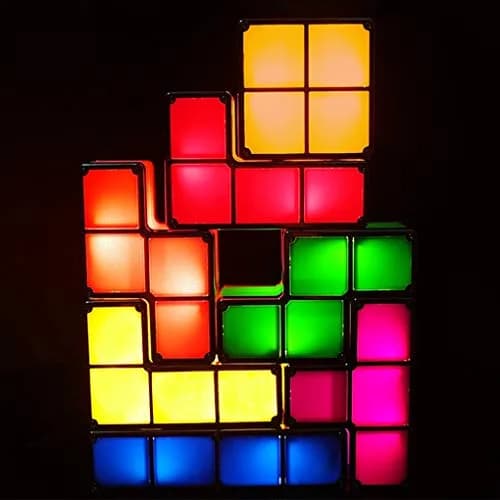 Bitopbi 7 PCS Stackable Night Light 3D Puzzles Toy 7 Colors LED Novelty Desk Lamp for Teens & Adults thumbnail 2