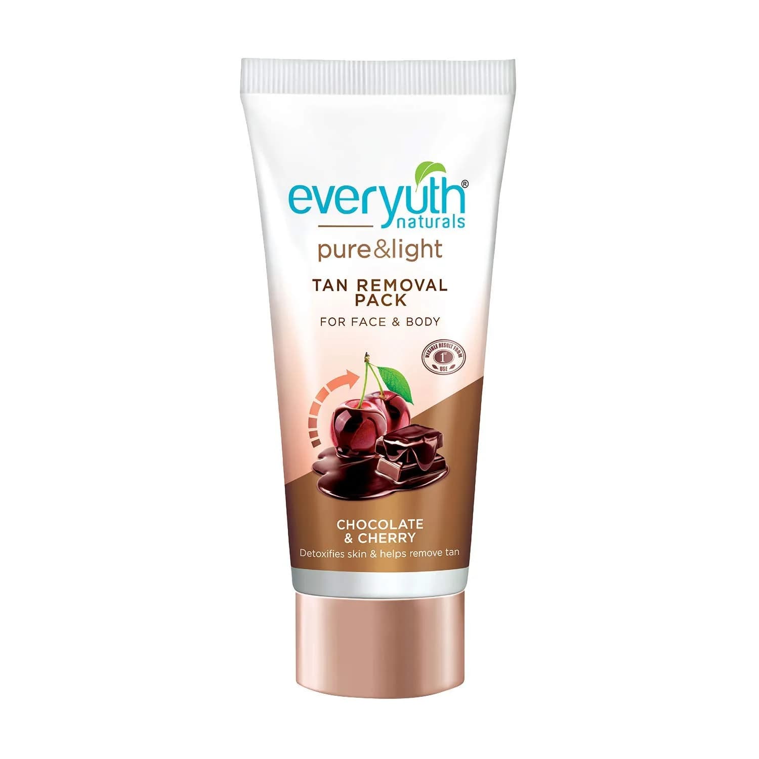 Everyuth Naturals Chocolate & Cherry Tan Removal Face Pack 50g | Brightens Skin — 1.76 Ounce