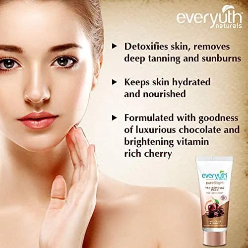 Everyuth Naturals Chocolate & Cherry Tan Removal Face Pack 50g | Brightens Skin thumbnail 5
