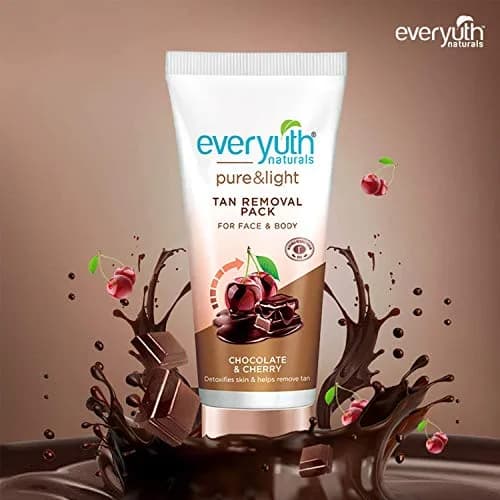 Everyuth Naturals Chocolate & Cherry Tan Removal Face Pack 50g | Brightens Skin thumbnail 3