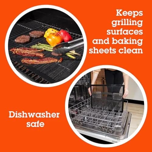 Camerons Heavy Duty Non-Stick Grilling Mesh Sheet 13.5" x 18" (2-Pack) | Reusable BBQ Mat for Gas, Charcoal, Oven Grills thumbnail 5