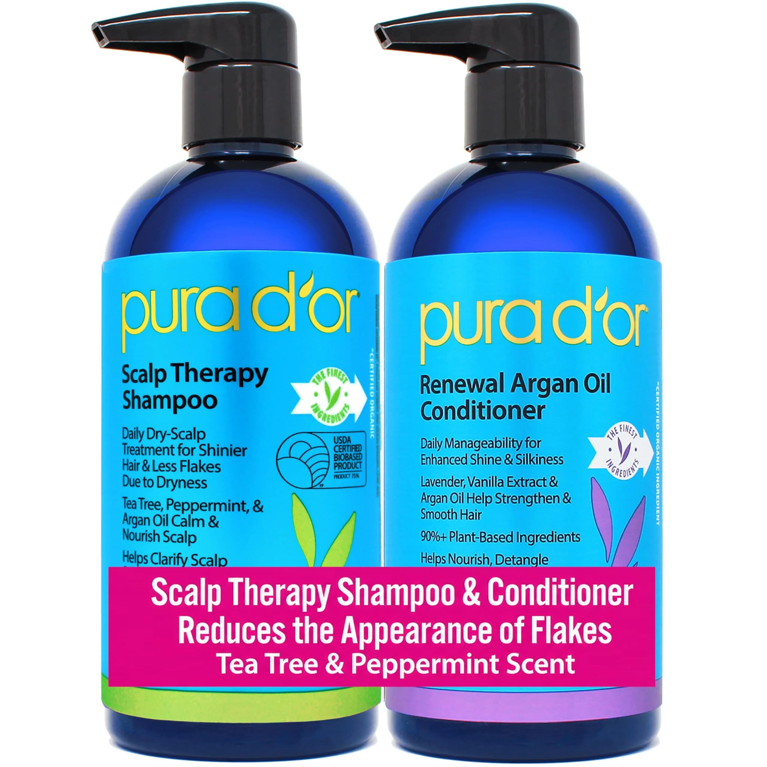 PURA D'OR Advanced Therapy Conditioner 16 Count (Pack of 2) - Tea Tree Peppermint Scent - main product image